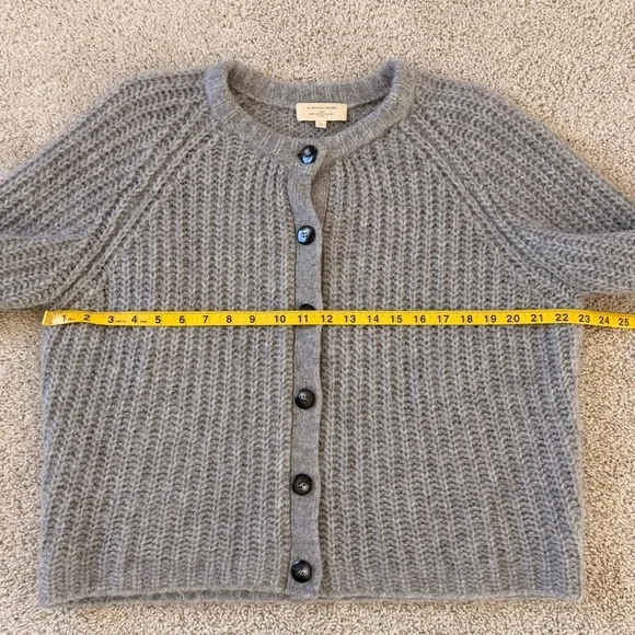 Sezane Emile Alpaca Wool Cardigan Sweater in Mottled Grey - Picture 7 of 8